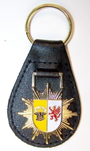 Schlüsselanhänger Polizei-Mützenstern Mecklenburg-Vorpommern Lederrücken mit Schlüsselring