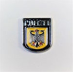 Pin Ärmelabzeichen Bundespolizei vernickelt, farbig emailliert Butterfly-Verschluss, 14 mm